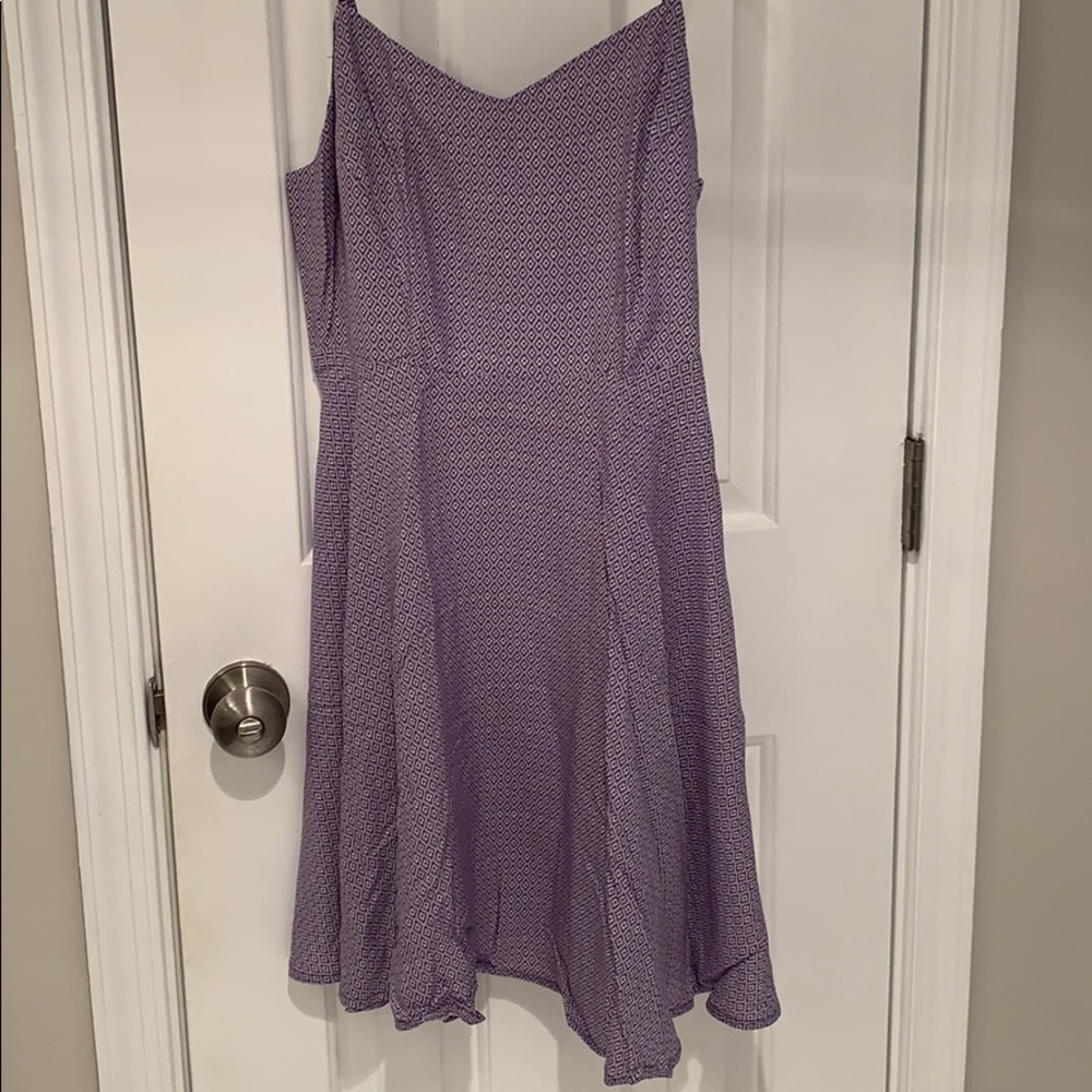 Purple patterned swing dress